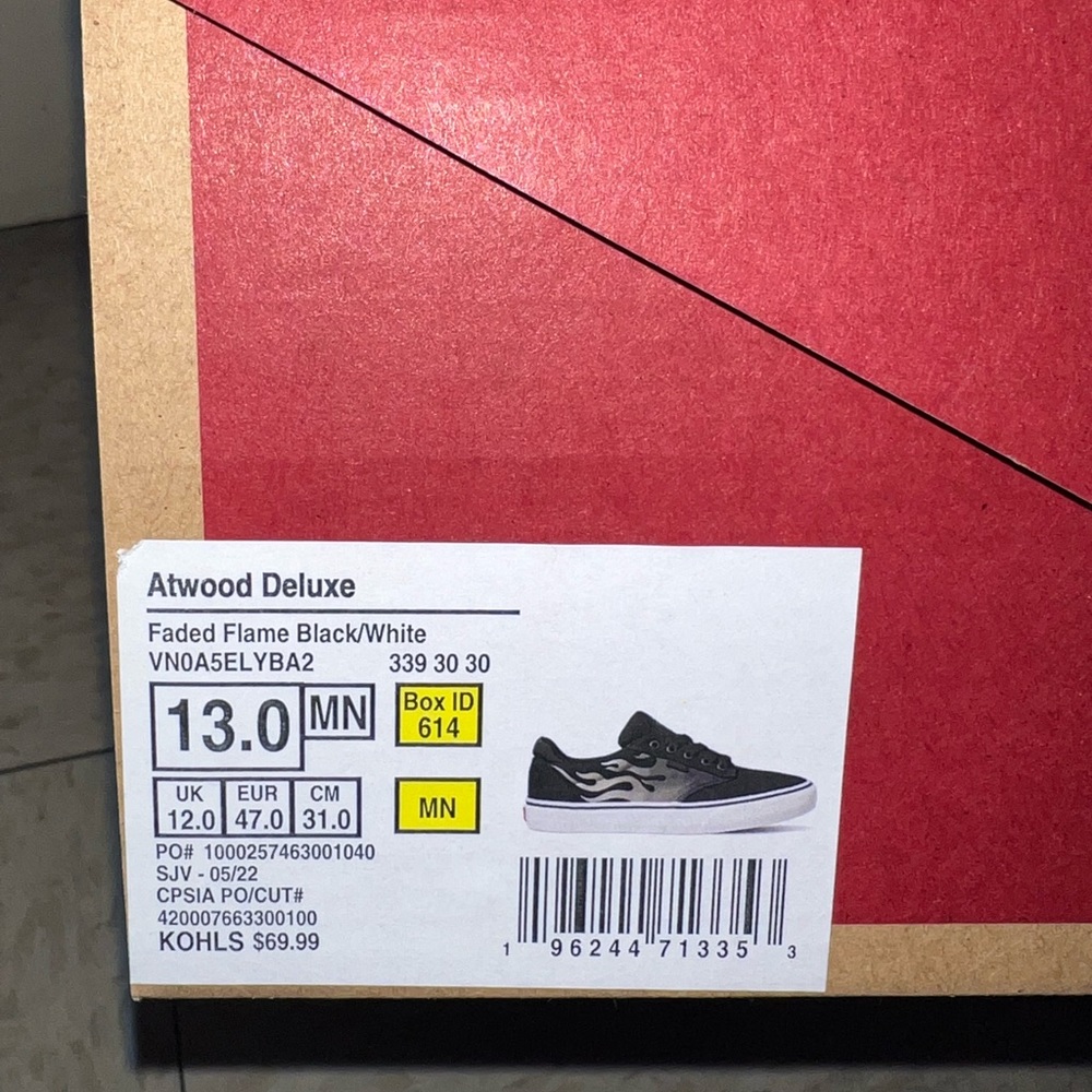 MENS FADED FLAME BLACK VANS